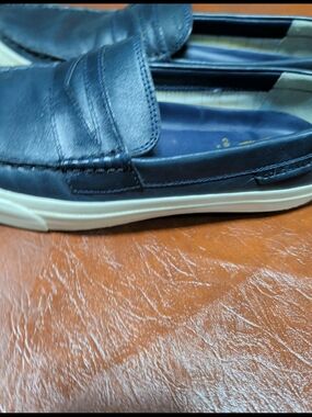 Cole Haan Pinch Maine Classic Navy Blue Leather Penny Loafers Grand.OS Men's 10